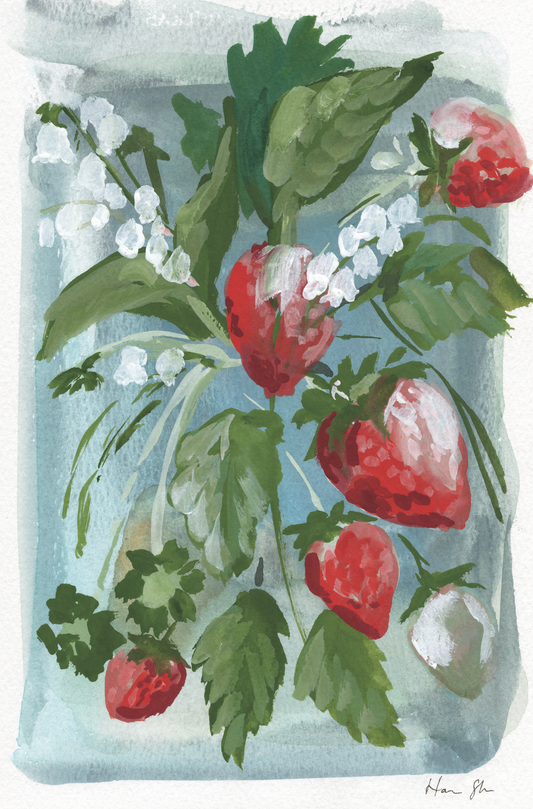 Strawberry Blue Print